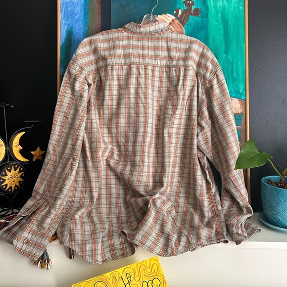 Levi's Tan and Orange Plaid Casual Shirt XL - Picture 6 of 16
